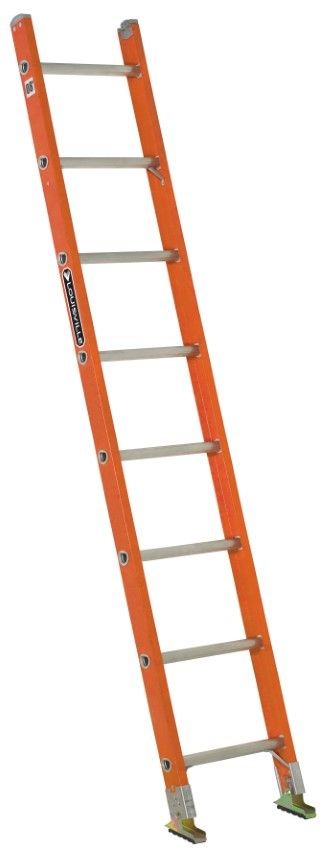 8' FIBERGLASS SINGLE LADDER TYPE 1A 300LB. RATED